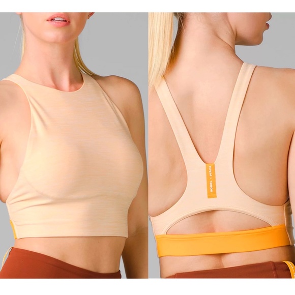 Sorel Other - Sorel x prAna Wandering Soul Chalk Yellow & Gold Longline Bralette Sports Bra